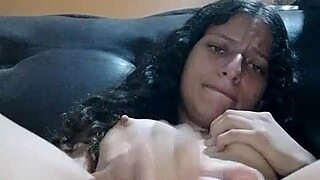 Latina Masturbates on Furniture Almost Caught
