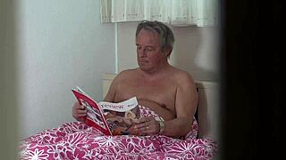 Naughty babe rides step grandpa cowgirl in bed