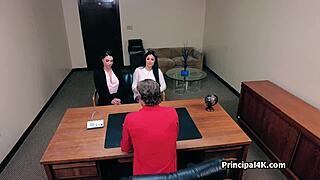 secretary and vice principal blowing dick at the office