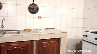 caught fingering wet asshole in kitchen, neighbor joins for public morning fuck 😈