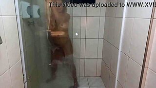 She cums in the shower before him