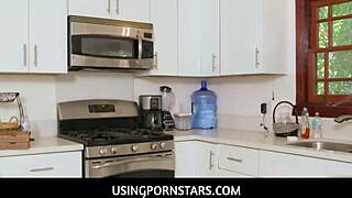 busty blonde kitty gets drilled outdoors in front of asian gf