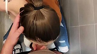 Cougar Student Sucks Huge Cock In Bathroom
