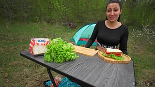 Hungry Stranger Trades Dick for Sandwich - POV