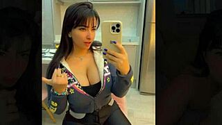 Public Store Fitting Room Trying on Haul of Sexy Outfits by Hot Latina.