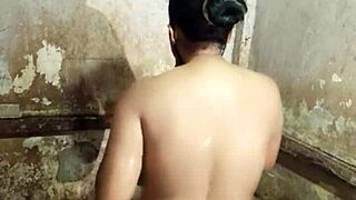 I masturbate hairy pussy while bathing in bathroom