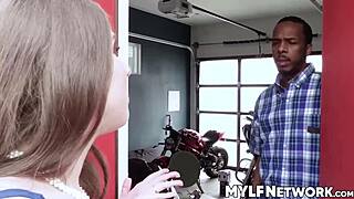 Alex's Car Won't Start, So She Repays Neighbor By Letting Him Pulverize Her Wet Cunt With Big Cock