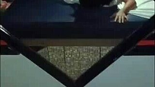 Fucking that juicy big-ass teen in front of the mirror