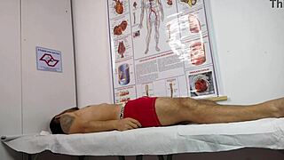 patient gets excited in front of nurse