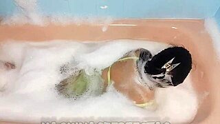 European Amateur Orgasms from Creampie Ass Muff Diving in Shower