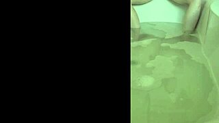 Bride's solo bath session leading to orgasm on wedding day.