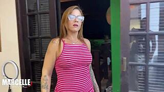 well-endowed guys line up to assfuck the friend's latina mom with pierced nipples.