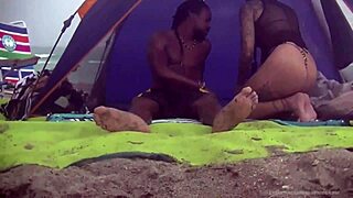 Helena Price Films Wife's Interracial Fuck On Nude Beach!
