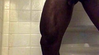 Shower Strokes With Monster Cock