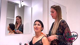 Francesca and Anita play with big cock