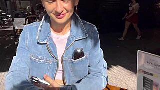 Brazenly talked beautiful young girl into anal sex and ass to mouth