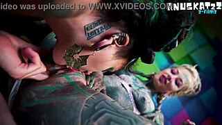 Tattooed hippie learns anal from alternative pornstar