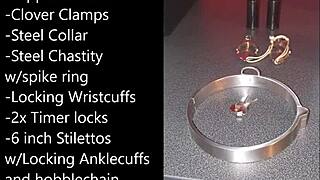 Sissy prepares for self-bondage in extreme ways