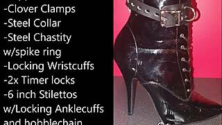 Sissy prepares for self-bondage in extreme ways