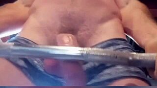 Working Out Stroking Big Cock Until Multiple Cums