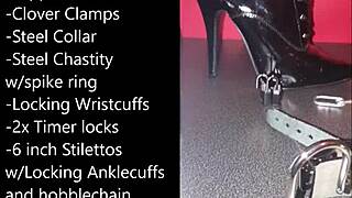 Sissy prepares for self-bondage in extreme ways