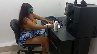 Eighteen-Year-Old Studying Computer Classes in Scantily Clad Outfit Because She's Hot
