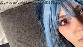 evangelion cosplay rei fucks shinji deepthroat