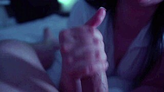 Prurient woman sucks paramour's cock passionately.