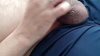 Contrasting solo gay ejaculation in the room