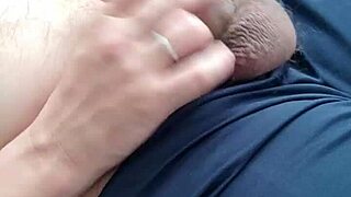 Contrasting solo gay ejaculation in the room