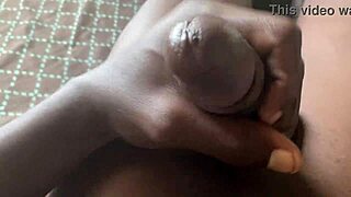 My voice turns you on as I moan milking my big black cock