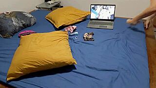 White milf in yellow satin nightie and rose corset gets doggy style pov blowjob with ass licking