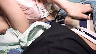 Petite 134cm Japanese girl gets filmed in bedroom after gymnastics class part 3