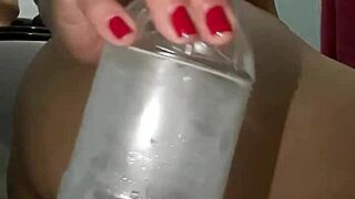 The Whore Stretches Her Ass with Eggplant and Bottle Until Orgasm