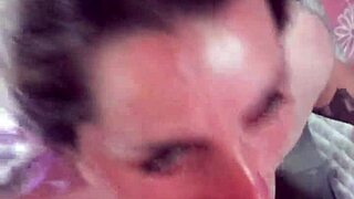 Blonde girlfriend goes deep for intense blowjob