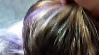 Blonde girlfriend goes deep for intense blowjob