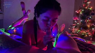 Stepsister's playful blowjob surprise