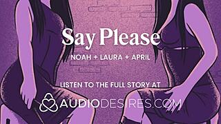 femdom disciplines her submissive boyfriend, making him orgasm before cumming in threesome