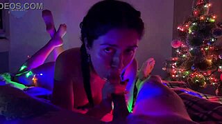 Stepsister's playful blowjob surprise