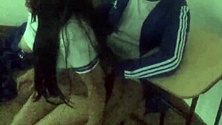 Oh wow, cute student loses innocence in classroom fuck with classmate!