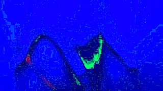 In the bleu room, the transsexual engages in an intense anal solo finger fuck session