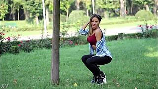 Sexy Girl Dances in the Street with Aarina Park