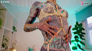 hardcore stud fucks tattooed goth babe's ass deep with big black cock