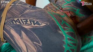 hardcore stud fucks tattooed goth babe's ass deep with big black cock