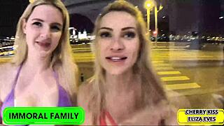 siblings compete in sex olympics with cherry's squirts and eliza's deepthroat skills