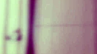 Big dick male shaving his penis in bathroom