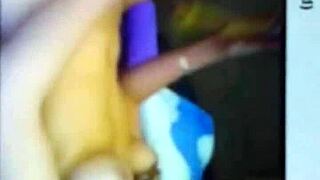 French woman toys with shaved pussy