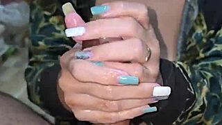 Hotwife sailor girl enjoys huge cumshot masturbation