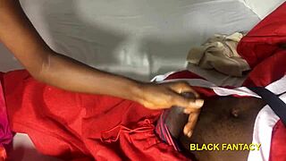 Pretty ebony amateur celebrates new year sweetly after christmas