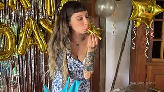 omg, the best birthday surprise ever - a real cock filling my ass with milk! 😍🍰